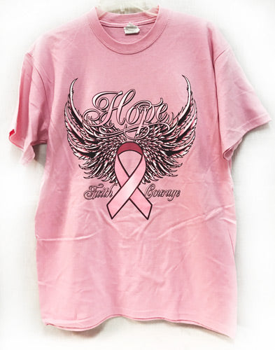 Pridestore.com > Pink and Red Ribbon Embroidered T-shirt.