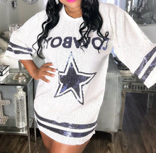 Dallas Cowboys White Sequin Jersey Mini Dress FLASH SALE!