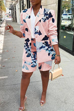 Pink Business Casual Floral Print Short Set FLASH SALE!