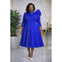 Plus Size Sequence Combo Bow Midi Dress 1X2X3X