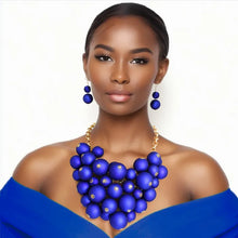 Blue Fashion Cluster Necklace