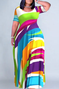 Plus Size Multicolor Maxi Dress Size XL-5XL CLEARANCE SALE!