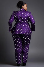 Plus Size Purple Polka Dot Pant Suit Sz L-5XL