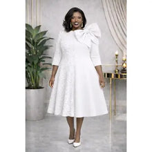 Plus Size Sequence Combo Bow Midi Dress 1X2X3X