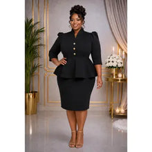 Plus Size Button Collar Midi Dress 1X2X3X