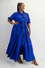 Plus size  button front Maxi Dress with 1X2X3X