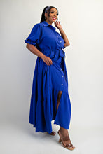 Plus size  button front Maxi Dress with 1X2X3X