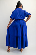 Plus size  button front Maxi Dress with 1X2X3X
