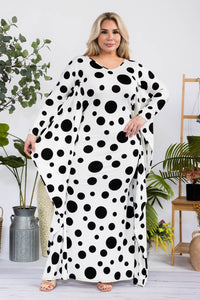 POLKA DOT BAT WING MAXI DRESS 1X-3X  FLASH SALE!