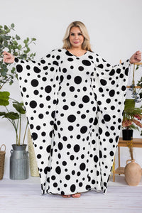 POLKA DOT BAT WING MAXI DRESS 1X-3X  FLASH SALE!