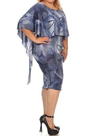 Women's Plus size Blue Cape Dress FLASH SALE! - LSM Boutique's Fashion N Fragrances