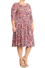 Women's Mauve Floral Dress comfortable dress - LSM Boutique's Fashion N Fragrances