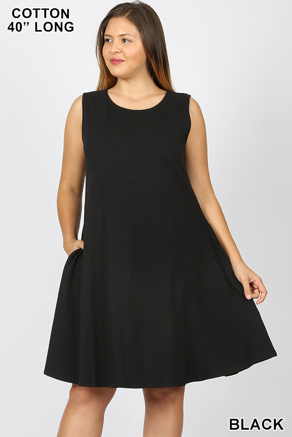Plus Size Sleeveless Classic A-Line Dress 1X2X3X - LSM Boutique's Fashion N Fragrances