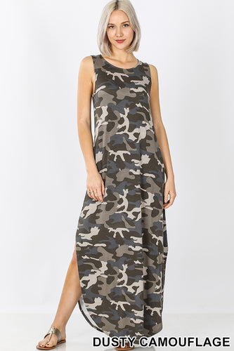Camouflage Print Sleeveless Maxi Dress FLASH SALE! - LSM Boutique's Fashion N Fragrances