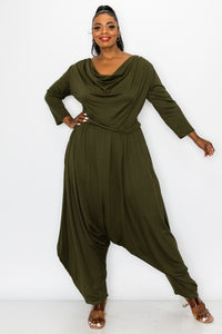 Solid Cowl Neck Top And Pants Sizes 1X2X3X