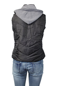 Plus Quilted Puffer Vest with Removable Hood