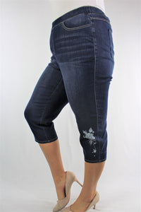 Plus Size Blue Washed Knee Length Denim pants - LSM Boutique's Fashion N Fragrances