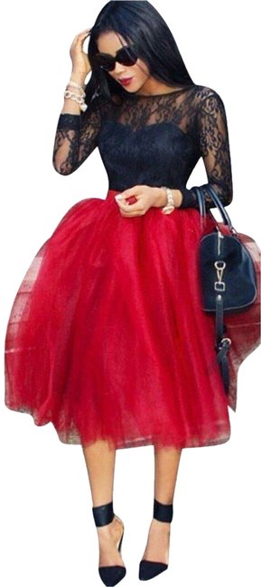 Women's Red Princess A Line Tulle Skirt - LSM Boutique's Fashion N Fragrances