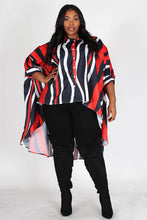 Plus Size HI LO PRINT Oversized Top