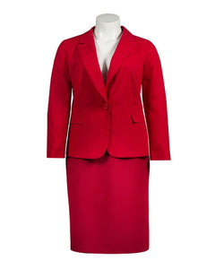 'Danillo Crepe Red Skirt Suit Size 16W - LSM Boutique's Fashion N Fragrances