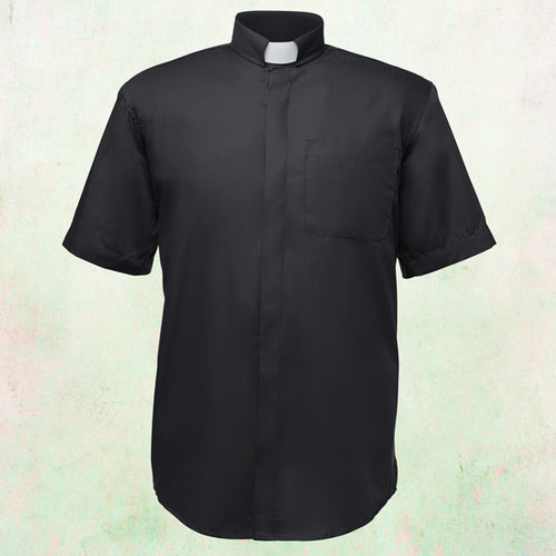 Men's Black Clergy Tab Collar Shirt  ON SALE! - LSM Boutique's Fashion N Fragrances