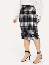 Women's Elegant Plaid Print Body-con Skirt - LSM Boutique's Fashion N Fragrances