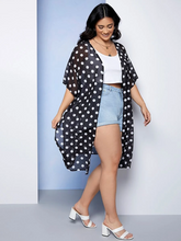 Black and White Dot Sheer Cover up Top 1X2X3X