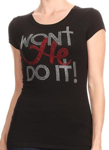 Plus Rhinestone fitted Won't He Do it Tee - LSM Boutique's Fashion N Fragrances
